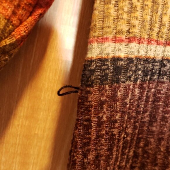 Emma & Michele Womens Brown Orange Stripe Ribbed Knit Midi Dress Small - Picture 3 of 6